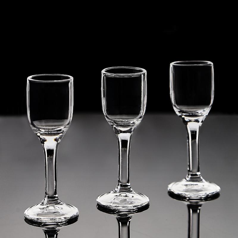 12pcs Set 25ml Goblet Shot Glass Tall Footed Cups Small Champagne Glass Transparent Creative Wine Cups Set Wine Spirits Glasses