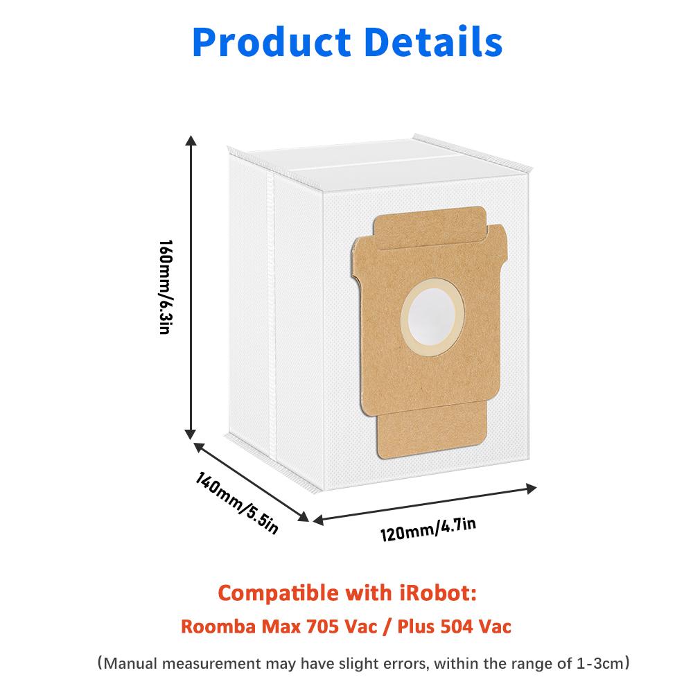 For iRobot Roomba Max 705 Vac Plus 504 Vac Vacuum Cleaner Roller Brushes Hepa Filters Dust Bags Accessories Replacement Kit Part