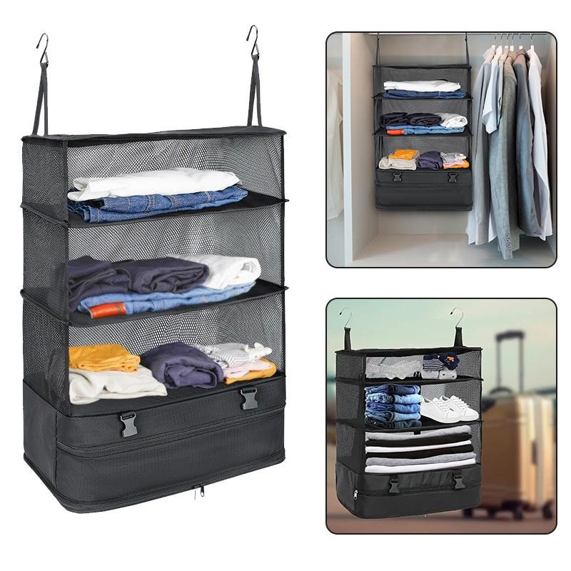 

Подвесной органайзер для багажа, переносная сумка для хранения одежды, большая вместимость, складная сумка для органайзеров для одежды