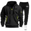 2025 Men's Fleece Hooded Jacket with Zipper and Printed Logo - Autumn/Winter Casual Sweatshirt