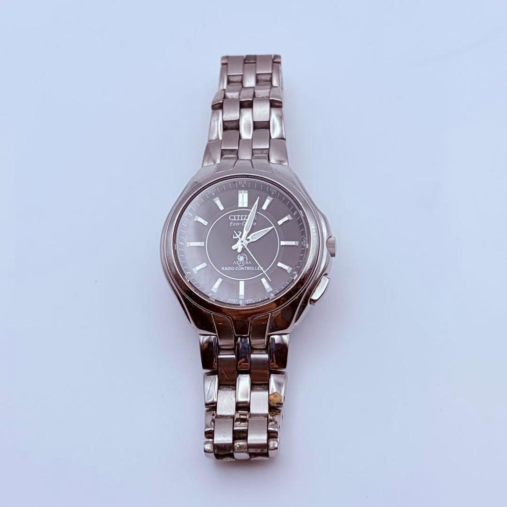 Used Operating CITIZEN ATTESA Eco-Drive Radio-controlled Watch Men's Beautiful condition