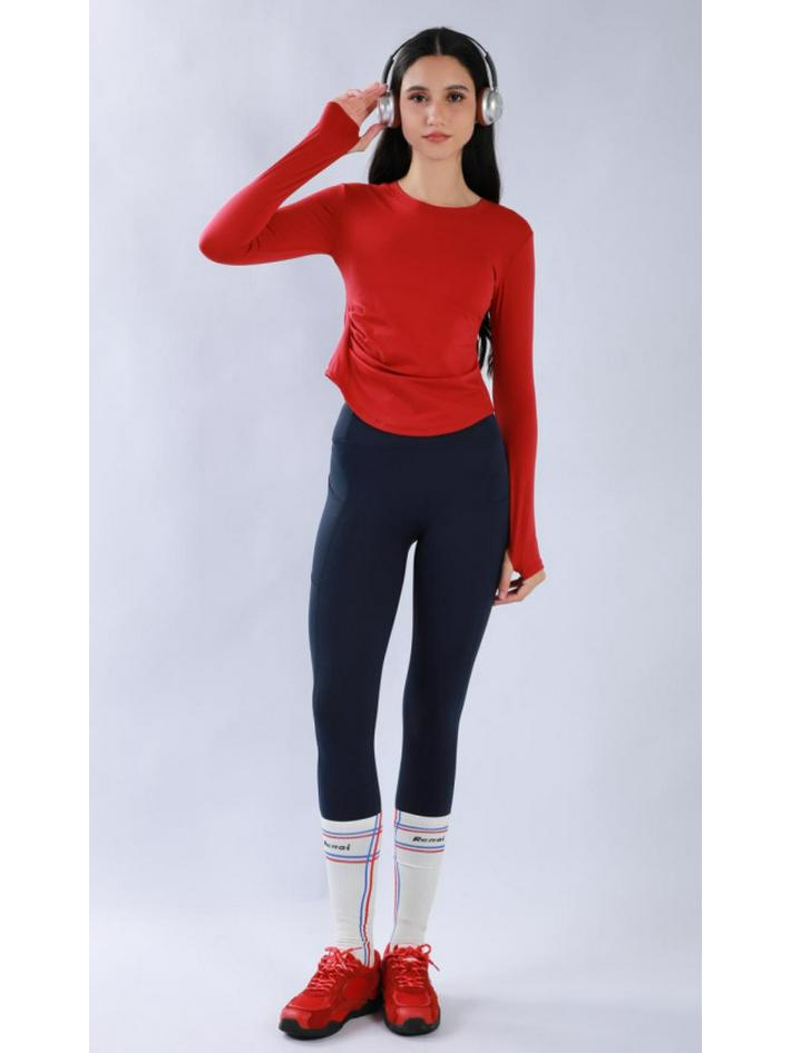 Women's 2025 Nude-Feel Yoga Set: Chest-Pad, Finger-Hole, Slim-Fit, Long Sleeve