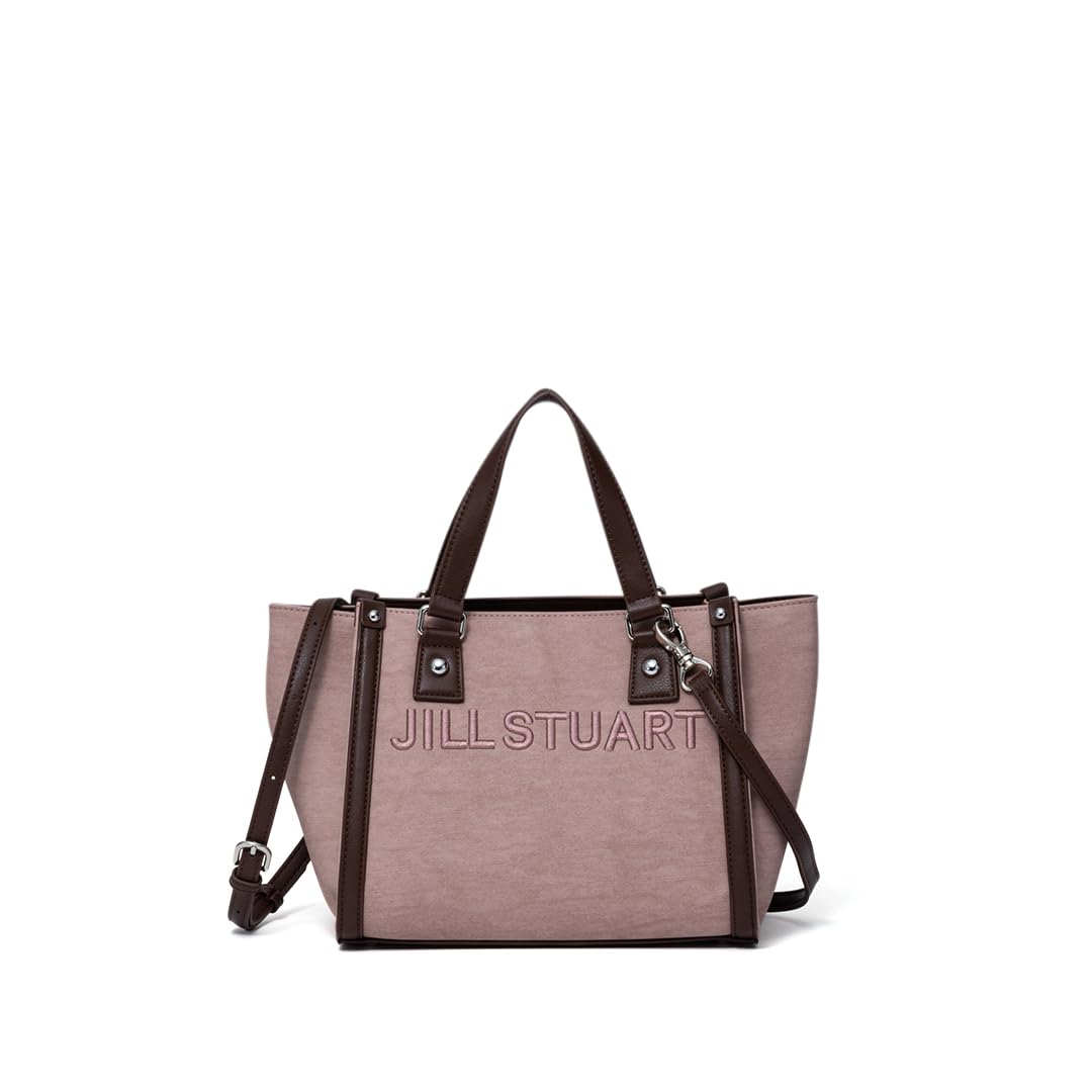 Tote Bag Brand Embroidered Logo Synthetic Leather Lightweight Compact Handbag with Long Shoulder Strap JSLH5JH1 [Jill Stuart] 2-Way [Panel Denim] розовый