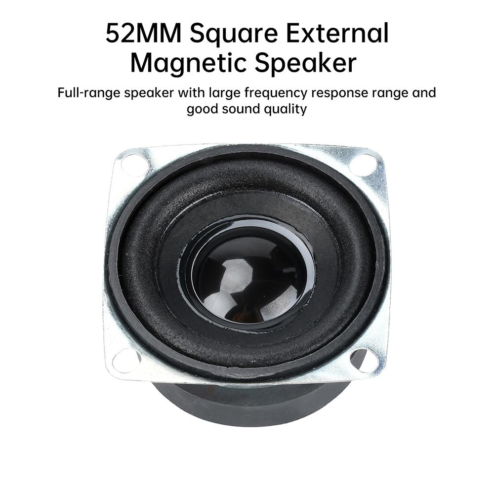 52MM Square Speaker External Magnetic Speaker 2-inch 5W 4-ohm Full-range Speaker, Advertising Machine, Bluetooth Audio Speaker