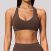 New Lycra seamless knitted sports bra neck shock-proof breathable Pilates training yoga bra women