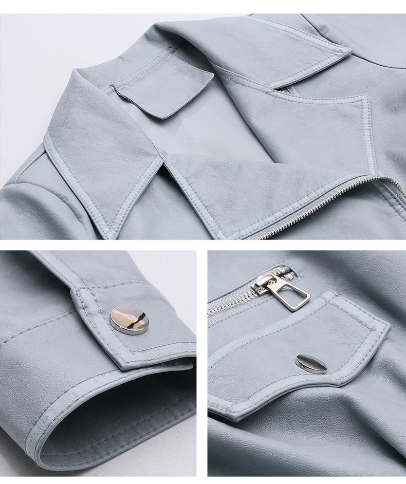 Spring 2025 Women's Slim Fit Korean Motorcycle Leather Jacket - Fashionable, Age-Reducing Casual Outerwear (ZH1176)