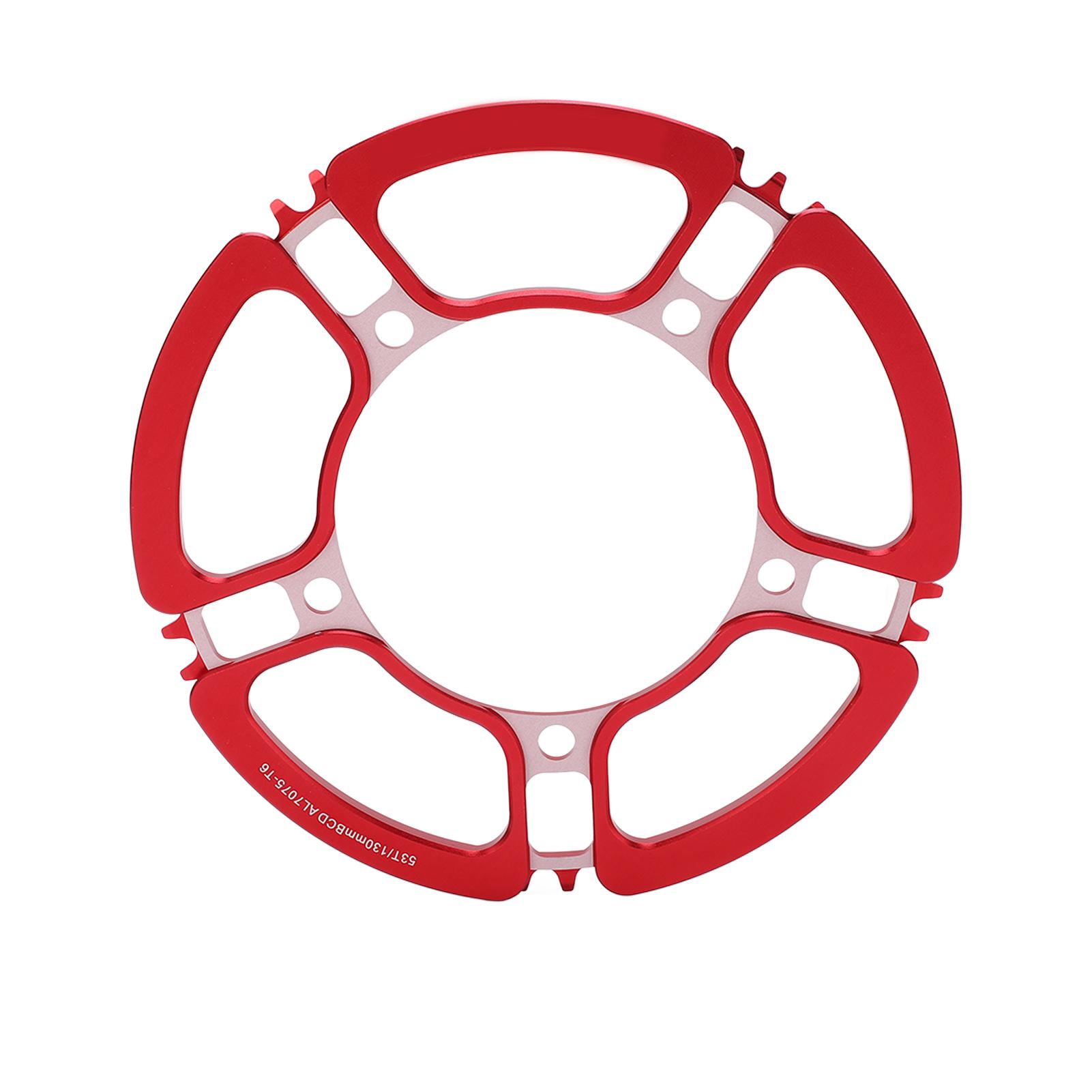 Lp Litepro Five Hole Petal Crankset 130BCD Folding Bike Crankset 53T Bicycle Single Crankset Tooth Plate Red