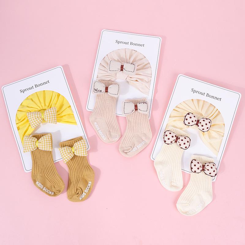 Top Seller: Newborn Baby Hat & Socks Set with Cute Bow Accessories - Popular in Europe, America & Middle East