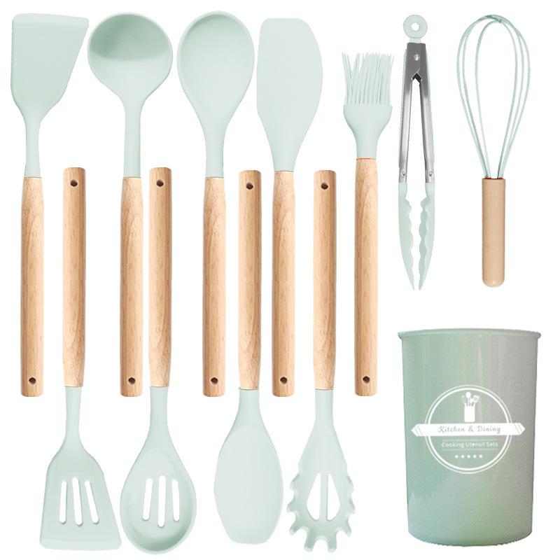 12-Piece Non-Stick Silicone Spatula and Ladle Set - Food-Grade Cookware