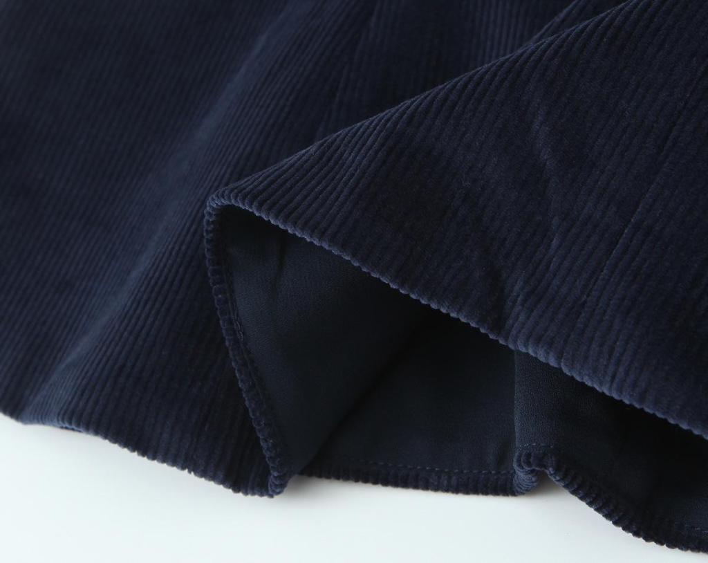 European & American Style Women's V-Neck Corduroy Top & A-Line Mini Skirt Set 