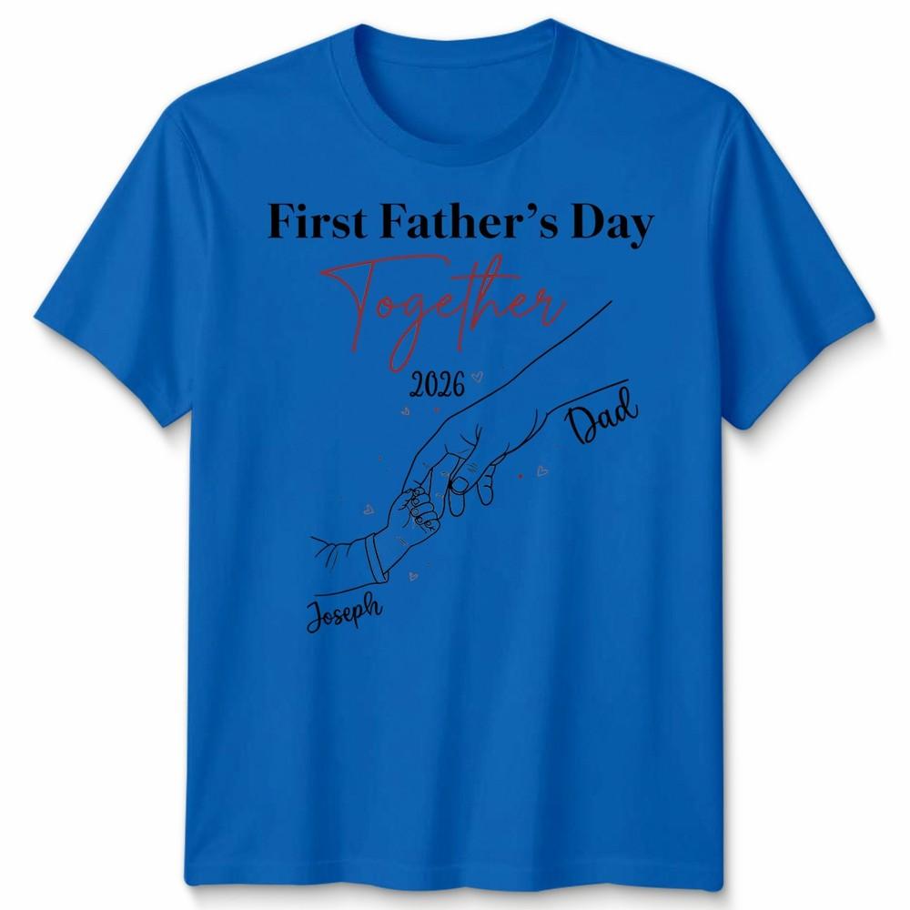 First Fathers Day Matching Unisex Tshirt Daddy Fistbump Apparel