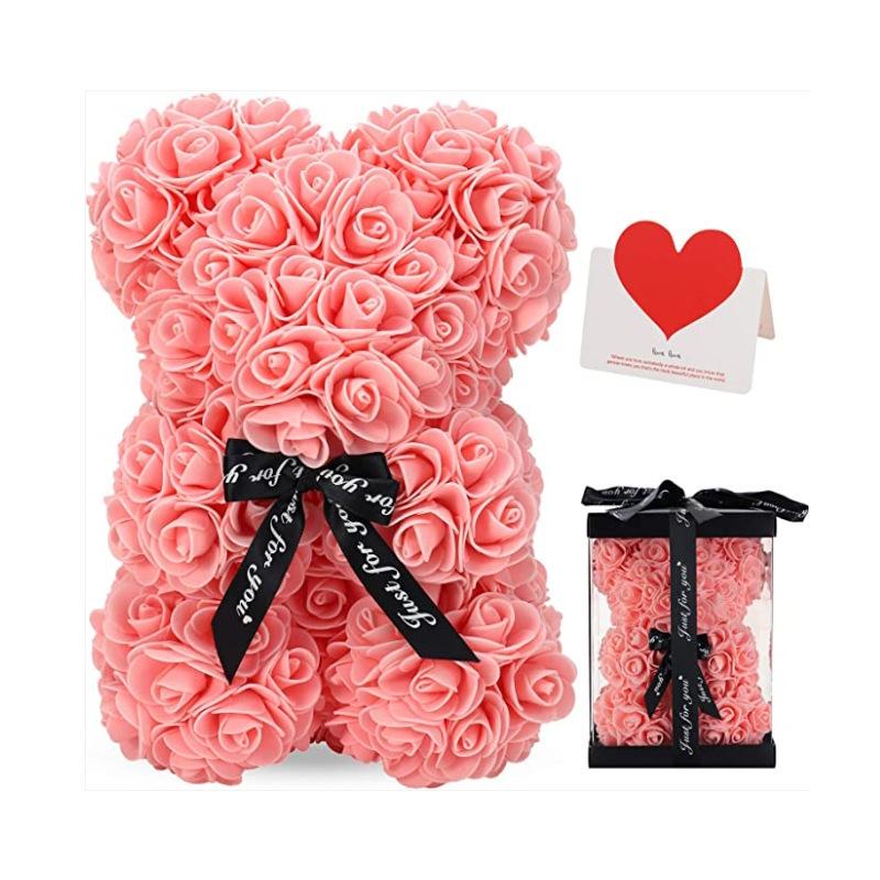 Eternal Rose Bear 25cm - Mother's Day & Valentine's Gift In Gift Box