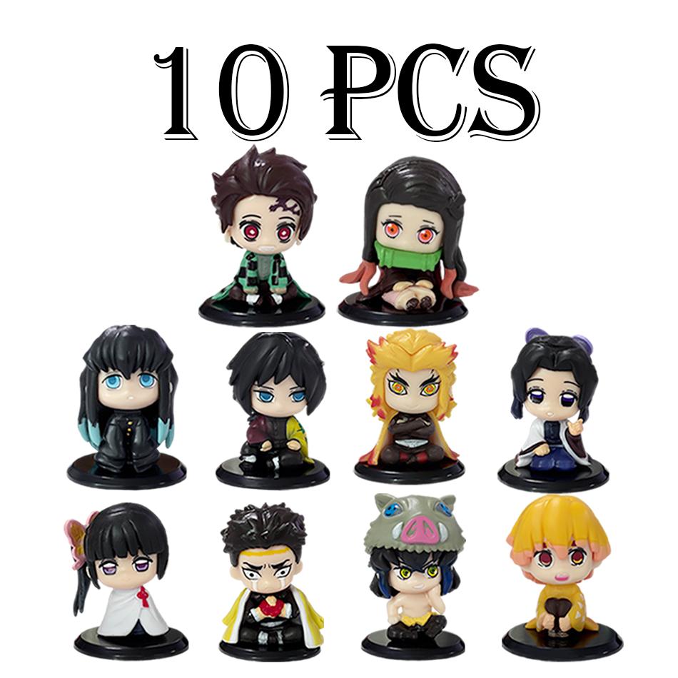 Q-Version Dämonentöter Anime Sitzende Geisterpuppe Tanjiro Nidouzi Inosuke Zenizu Puppe Action-Modell Spielzeug Weihnachtsgeburtstagsgeschenk