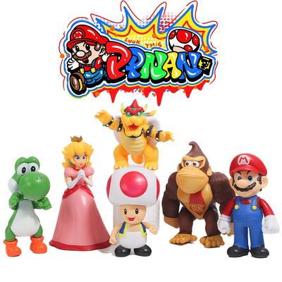 Super Mario Bros Aksiyon Figürlü Oyuncak Bebekler Model Seti Luigi Yoshi Donkey Kong Mantar Çocuklar Çocuklar Tatil Hediyeleri Pose Edilebilir Eklemli Ölçekli PVC