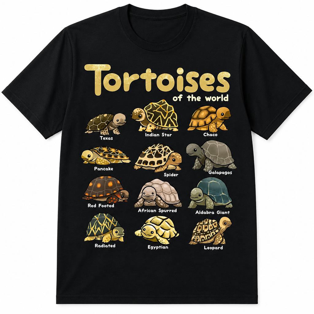Vintage Tortoise T-Shirt Cute Turtle Reptile Wildlife Animal Lover Gift Tee