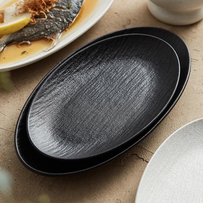 Hluboký talíř na ryby Domácí napařovací tác Mísa Lehký luxus Vysoce kvalitní nádobí Žáruvzdorný talíř