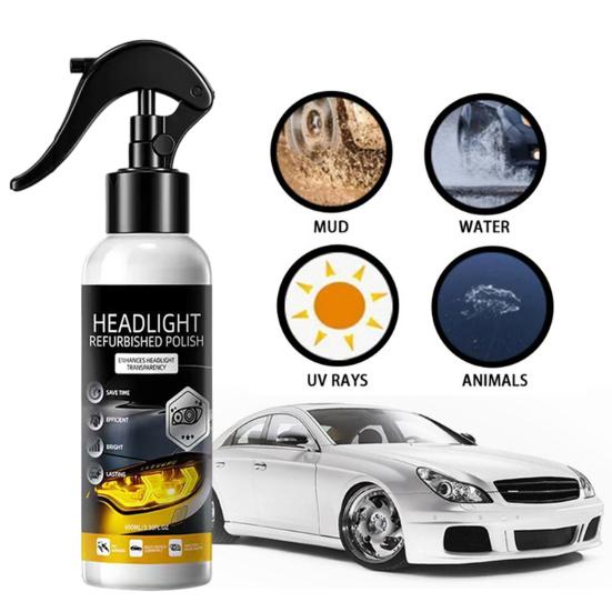 Scheinwerfer-Reparaturset Behebt Vergilbung Beschlag Oxidation Auto-Scheinwerfer mit Poliermittel UV-Schutzspray