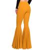 High-Waist Elastic Waistband Control Tummy Hip Lifting Lady Trousers Skinny Breathable Women Solid Color Sports Mermaid Flared Pants Streetwear