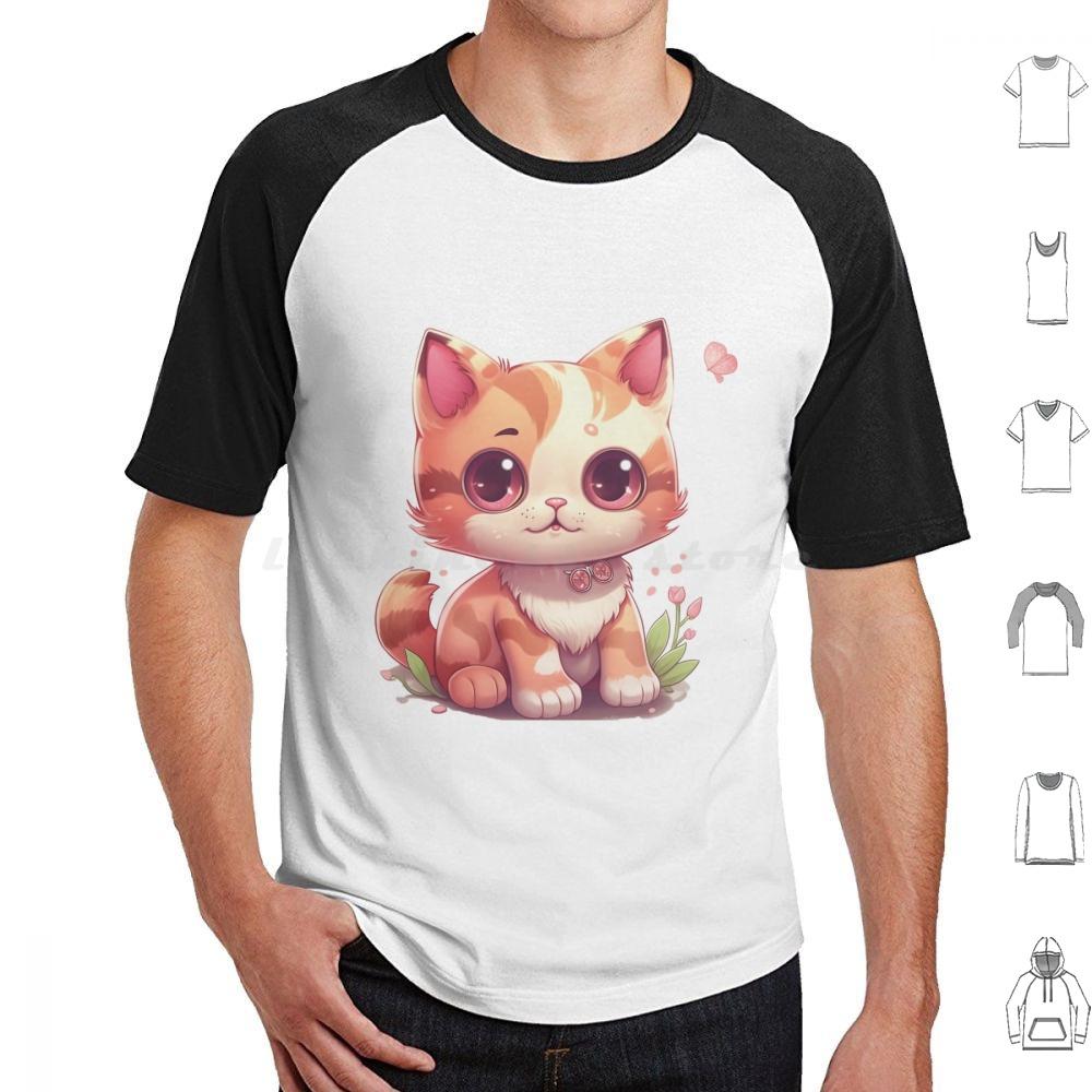 Kawaii Charming Kitty T Shirt Men Women Kids 6xl Cute Cat Illustration Cartoony Cat Design Meowing Cat Art Playful Cat