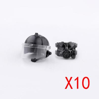 Military MOC Figure Building Blocks Explosion Proof Helmet Hat Gas Mask Kit SWAT Goggle Vest Belt Headset DIY Toy Gift K001