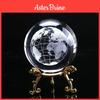 Premium Quality 60mm 3d Crystal Ball Glass Laser Engraved Miniature Earth Sphere Decor