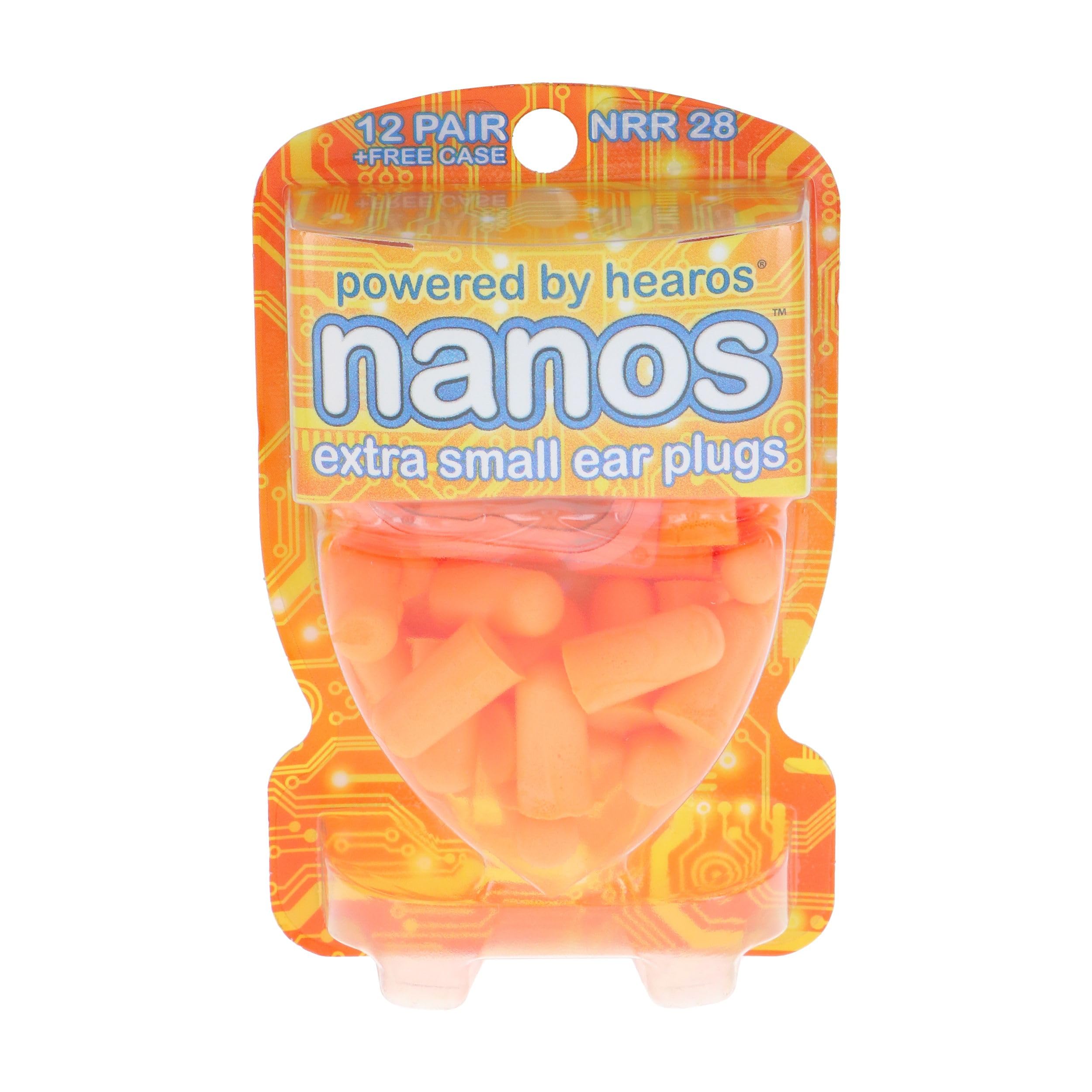 

Hearos Nanos Earplugs NRR 28 12 Pairs Orange Ultra-Slim (5890) оранжевый