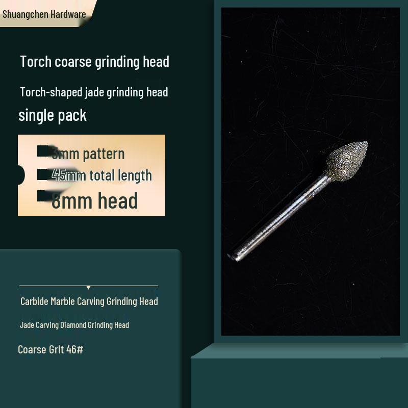 

Coarse Grit 46# Carbide Marble Carving Torch-Shape Grinding Head