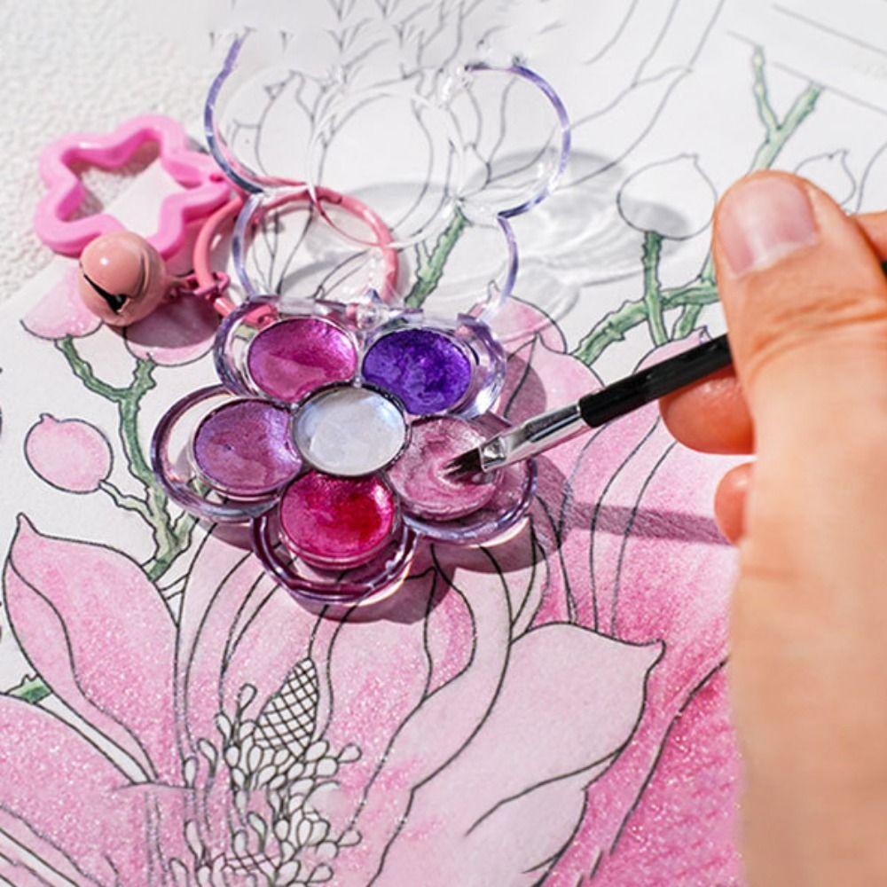 Decorative Flower Paint Box Keychain Multicolour Portable Keychain Creative Color Box Bag Pendants