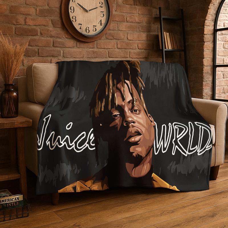 Retro Juice WRLD 999 Legende Rapper Star Flanelldecke Weiche Warme Überwurfdecke für Schlafzimmer Wohnzimmer Bett Reise Camping