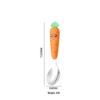 Carrot Cartoon Kids' Stainless Steel Cutlery Set: Spoon & Fork for Baby Food and Fruit Puree