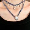 Retro Ethnic Seashell & Crystal Pearl Woven Rope Tassel Choker