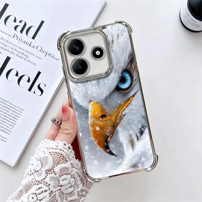 Bald Eagle Cool Plating Phone Case For Xiaomi Redmi Note 14 15 Pro Plus 13 12 11 11S 11T 10 9S 9 5G Anti-Fall Airabag Cover