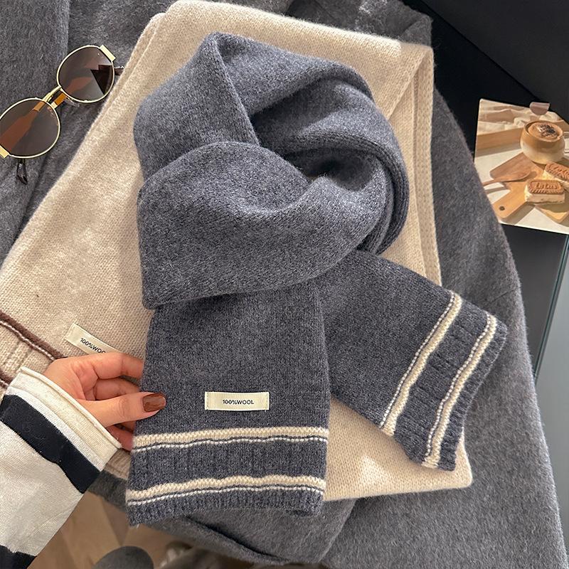 Winter Luxury Design Women Warm Knitted  Wool Scarf Solid Thicken Shawl Soft Cashmere Scarves Pashmina Neckerchief Blanket