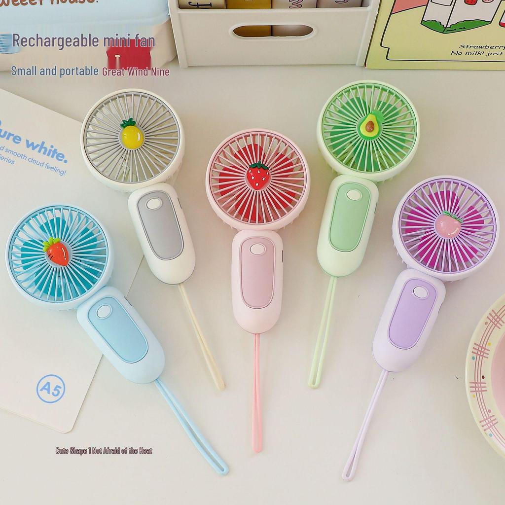 2026 USB Rechargeable Compact Handheld Lanyard Fan - Fresh Style & Portable Gift