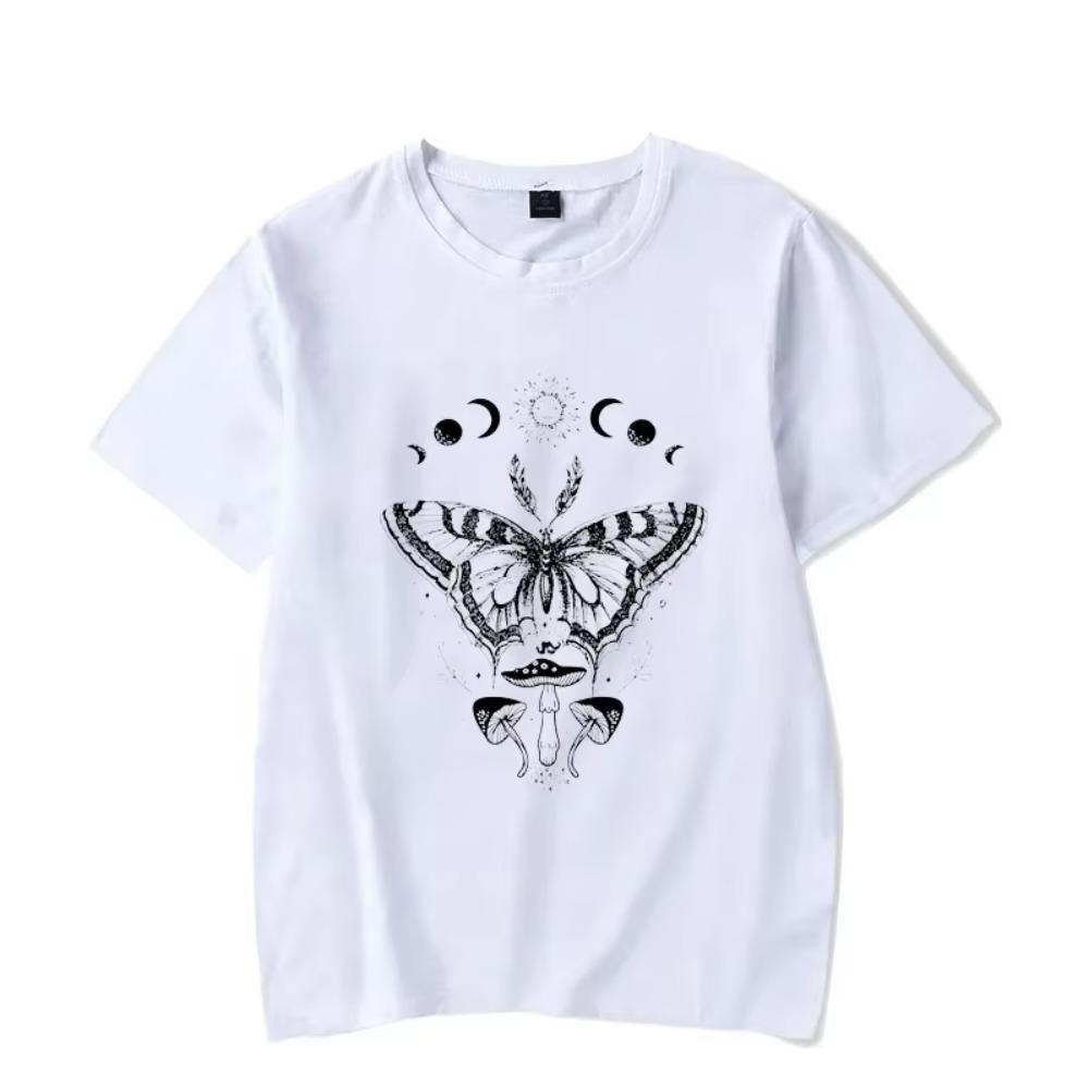 Men's T-shirts Moth Mushrooms Cottagecore Insect Bug Sun and Moon Vintage Aesthetic Indie Alt Graphic Art Classic Shirts Male