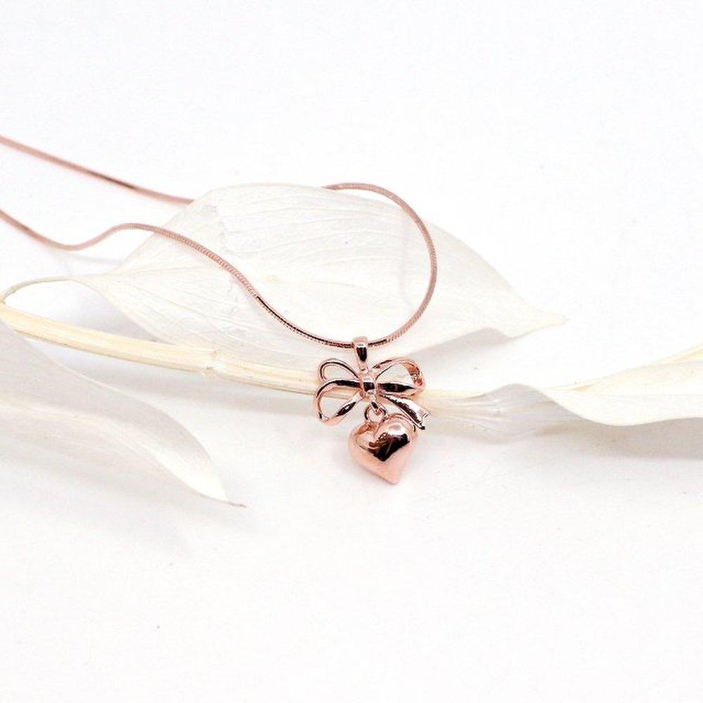 [Opalhouse] 925 Silver Ribbon Heart Necklace Opqun5612