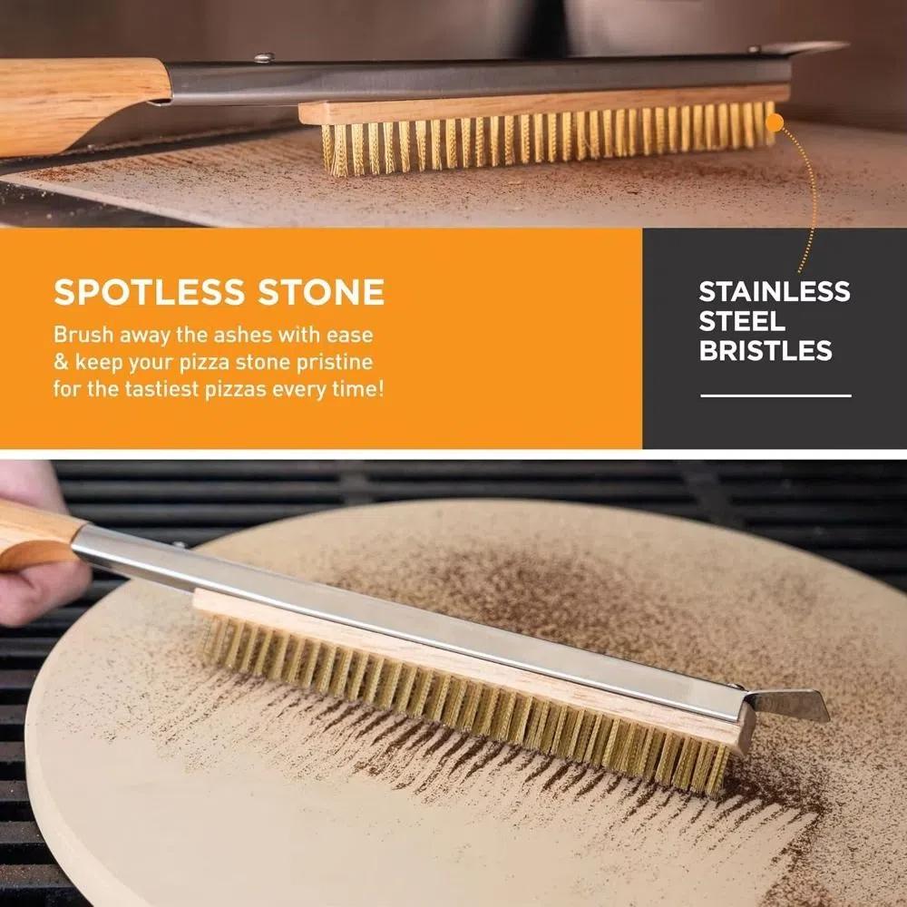 53.5cm Long Kitchen Pizza Oven Brush with Scraper Pizza Stone Cleaner Brush  for Oven