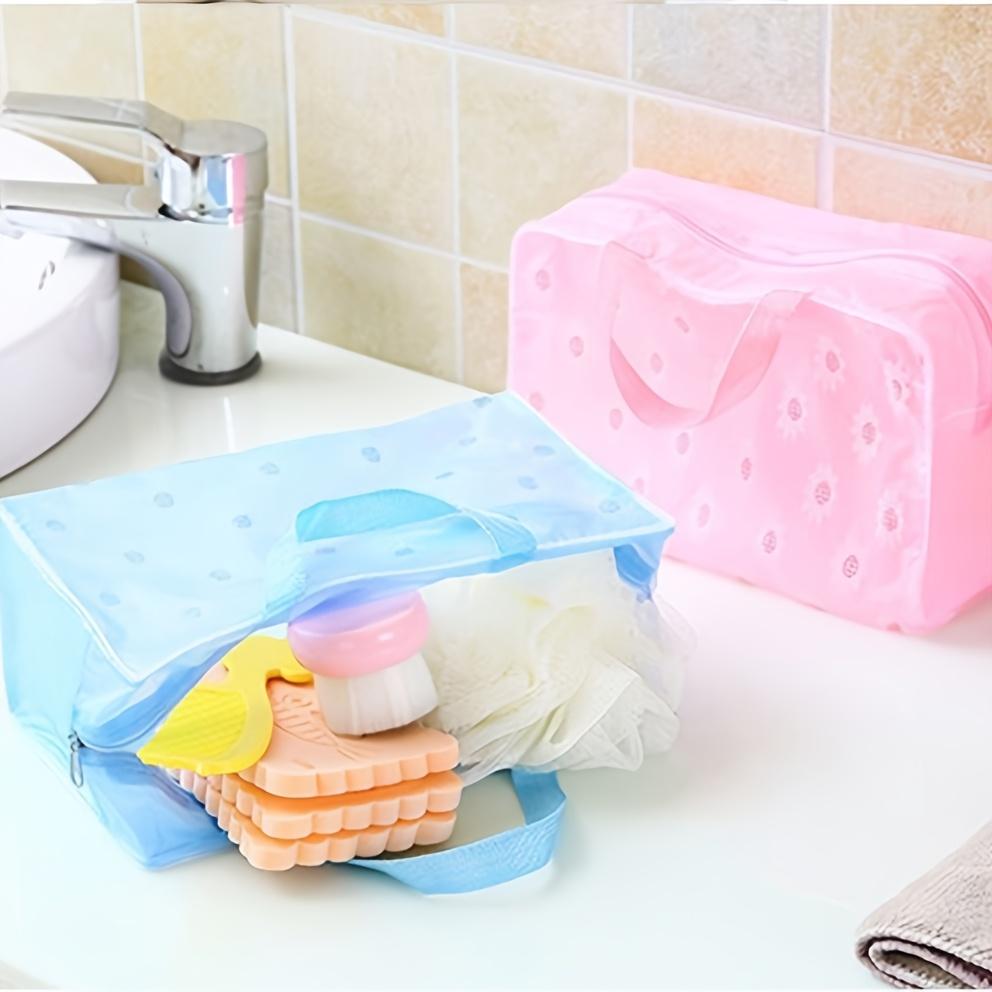 1pcs Transparent Travel Toilet Bag Waterproof PVC Toilet Bag, Waterproof Storage Cosmetic Bag with Zipper Handle Belt, Carry-on Airport Cosmetic Bag