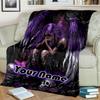 1PC Custom Name Purple Angel's Embrace Outdooor Flannel Blankets Throw Blanket All-Season Throw Gift Bedspread for Couch, Bed, Camping Holiday Birthda