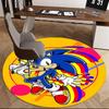 1pc Sonic the Hedgehog Anime Cartoon Design Round Carpet - Office Chair Mat, Non-Slip Rug for Home Decor, Living Room, Bedroom, Game Room, Dormitory,