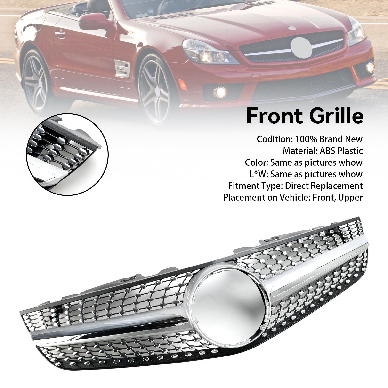 

Diamond Front Bumper Upper Grill Fit Mercedes R230 SL550 SL600 2009-2012