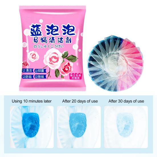 10Pcs Toilet Tank Cleaner Tablets Two-Color Automatic Toilet Bowl Cleaners Long-Lasting Deodorizers Scent Toilet Block