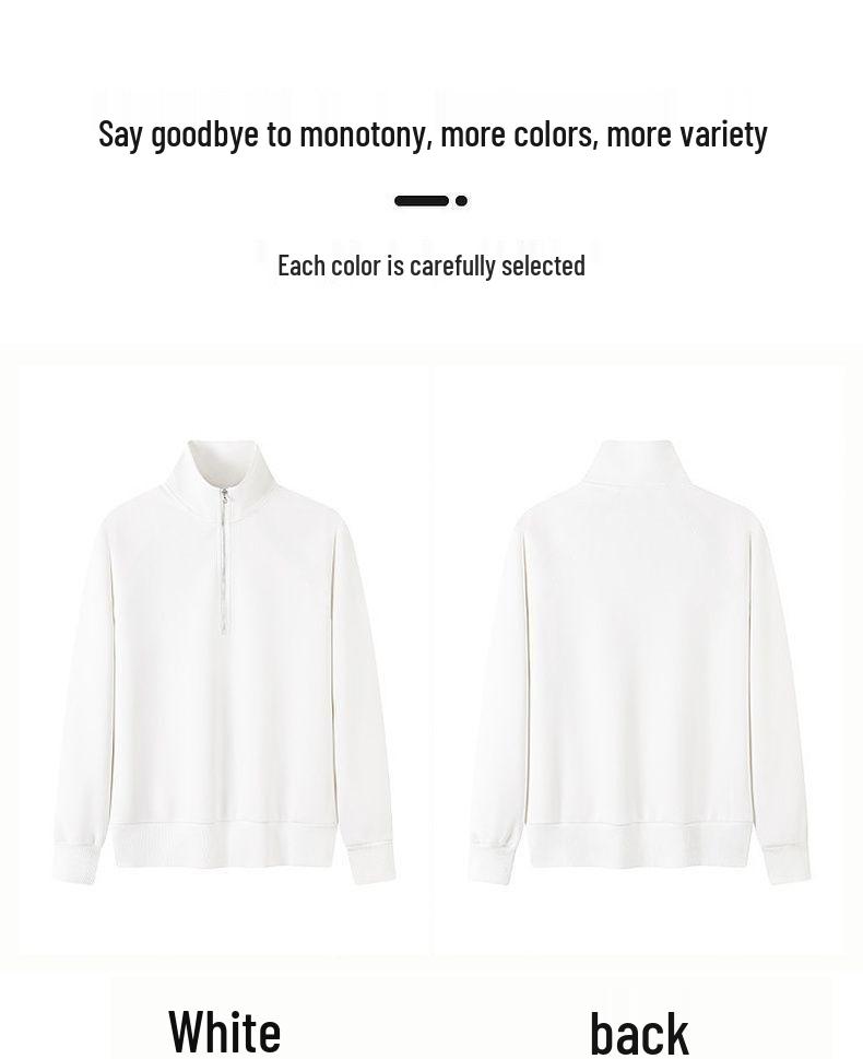 Höst Vinter Ståkrage Halv dragkedja Lös passform Vardaglig Pullover Huvtröja