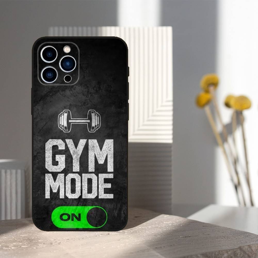 Fitness Art Bodybuilding Phone Case For iPhone 16,15,14,13,12,11 Plus,Pro Max,XS,X,XR,SE,Mini,8,7,Soft Silicone Black Cover