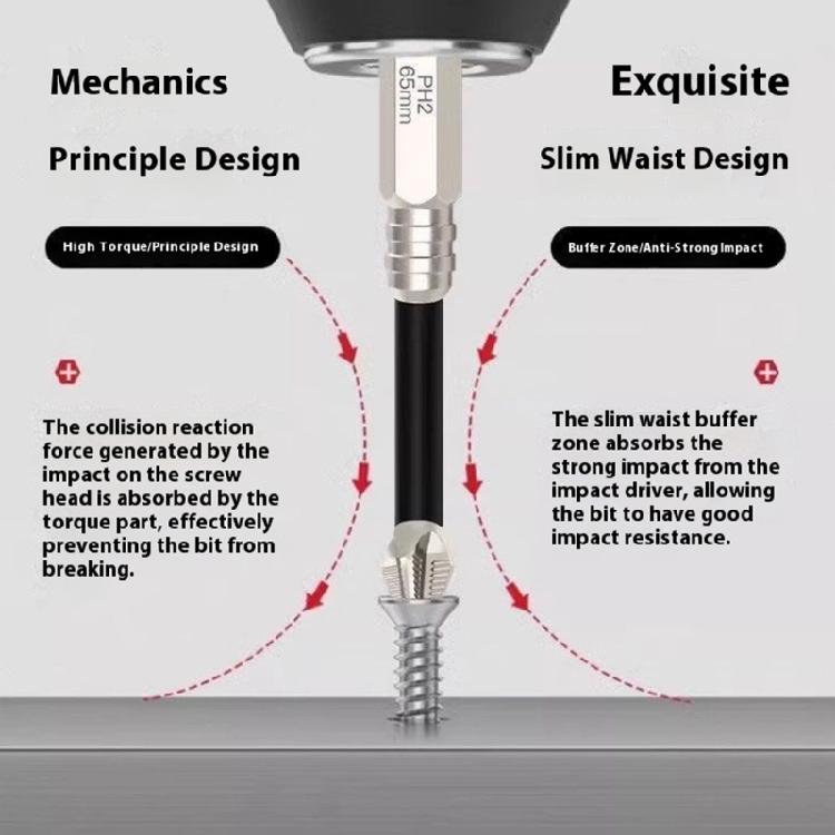 9Pcs PH2 Crossed Screwdriver Set Magnetic Rustproof Impact Drill Bit Steel Nonslip Hard Screwdriver