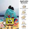 Spongebob Friends Flannel Blanket Super Soft Warm Cozy Blanket For Sofa Bed Office Travel Allseason Home Decor Gift