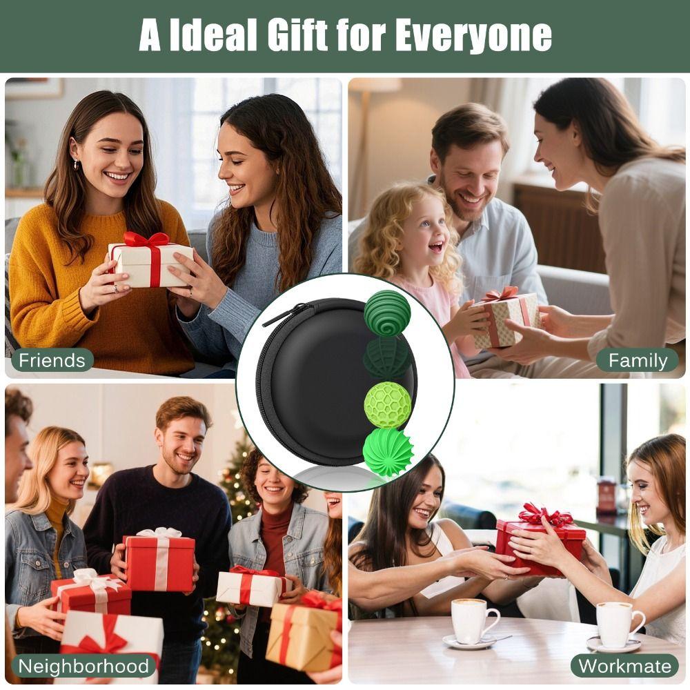 4Pcs Attraction Textures Magnetic Fidget Balls Silent Stress Relief Balls  Toys for Calming Stress