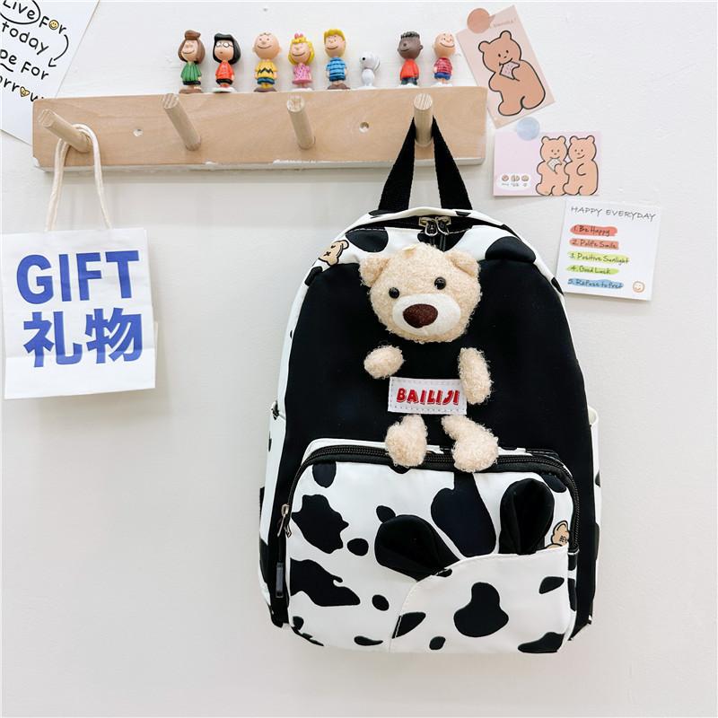 Adorable Nylon Children s Backpack For Preschoolers With Fun Animal Designs чёрный