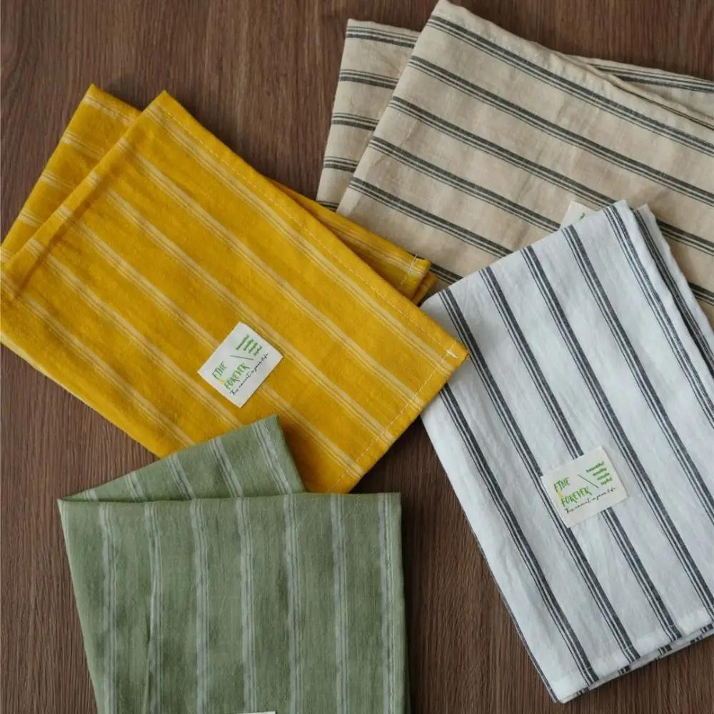 New Japanese Retro Stripe Tablecloth Placemats Food Posing Home Decoration Accessories Mat Background Cloth Insulation Pad