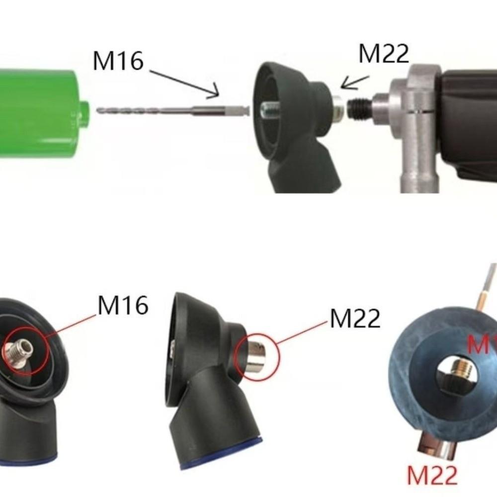 M22 M18 M16 Thread Dust Collect Cover Dust Collector Adapter For Wall Stone Hole Process